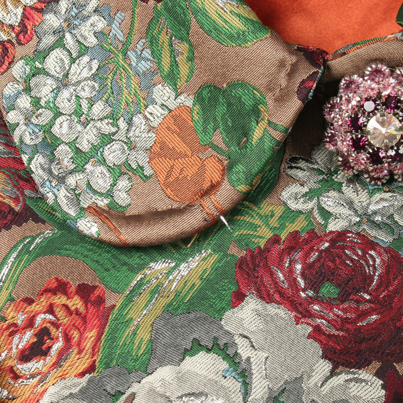 DOLCE & GABBANA 不銹鋼領外套 F0V06Z 聚酯棕色多色 #38 二手-6