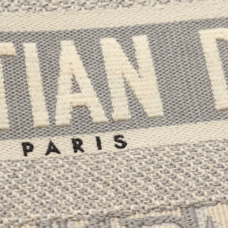 Christian Dior BOOK TOTE 中型手袋 帆布 白色 灰色 二手 女士-9