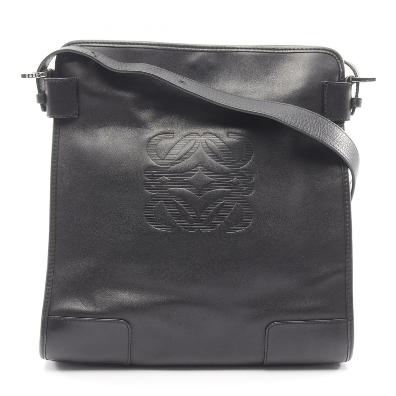 LOEWE Anagram 女士黑色真皮單肩斜背包（二手）-0