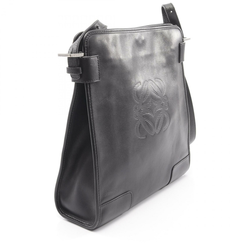 LOEWE Anagram 女士黑色真皮單肩斜背包（二手）-1