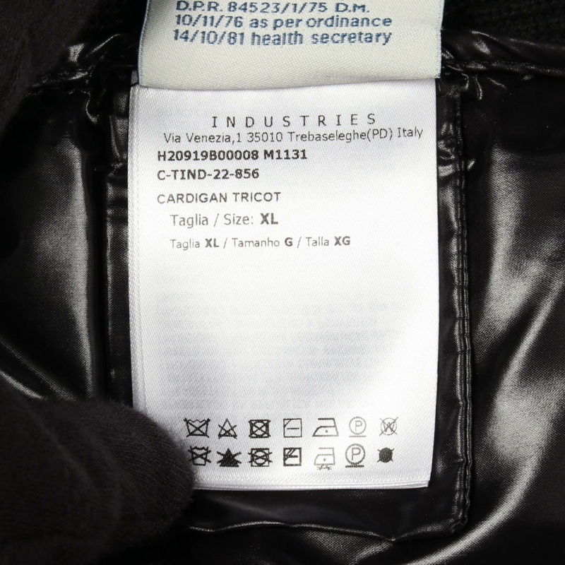 MONCLER 羊毛聚酯混紡黑色開襟羊毛羽絨服，二手，男款 XL 碼-4
