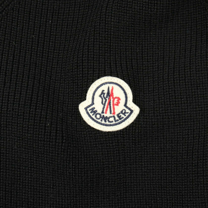 MONCLER 羊毛聚酯混紡黑色開襟羊毛羽絨服，二手，男款 XL 碼-5