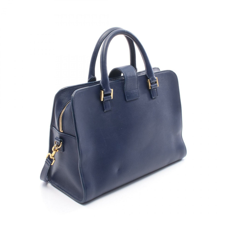 SAINT LAURENT PARIS Cabas 小號單肩斜背包，皮革材質，藍色，二手-1