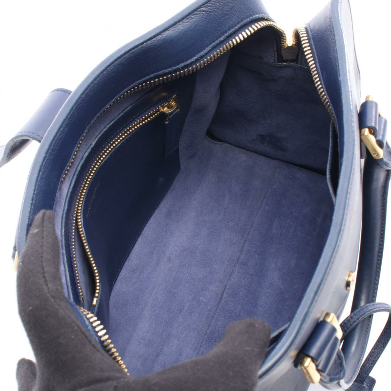 SAINT LAURENT PARIS Cabas 小號單肩斜背包，皮革材質，藍色，二手-2