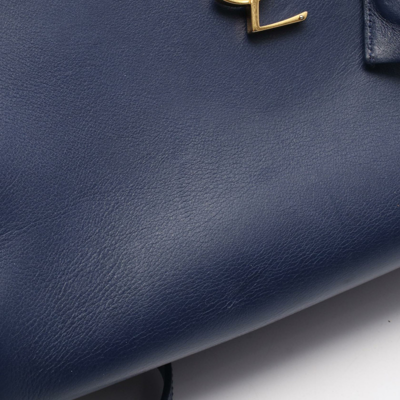 SAINT LAURENT PARIS Cabas 小號單肩斜背包，皮革材質，藍色，二手-6