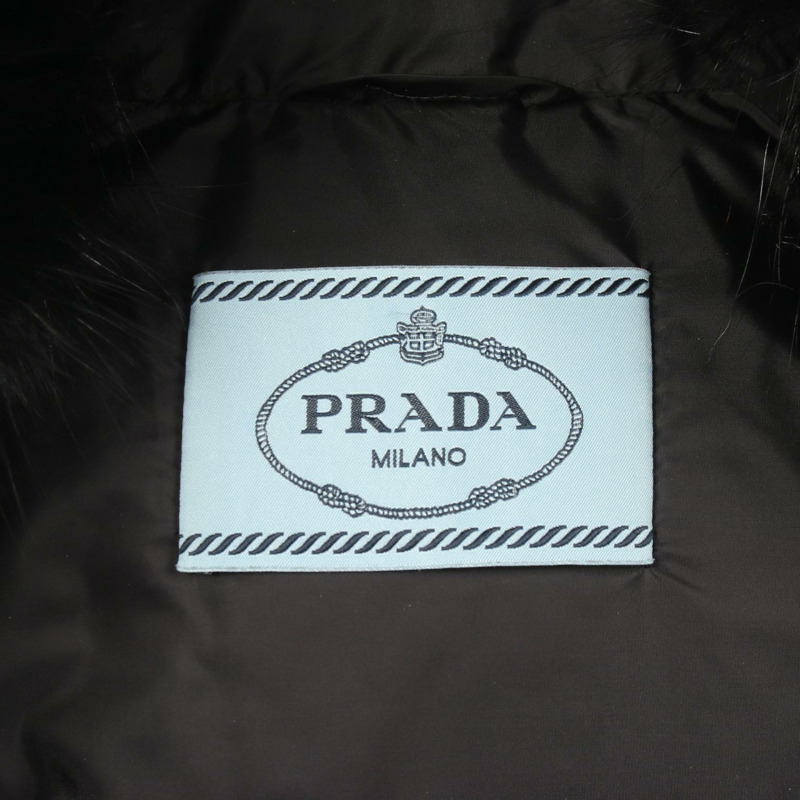 PRADA 羽絨外套 29X510 尼龍狐狸毛 黑色 #46 二手 女款-2
