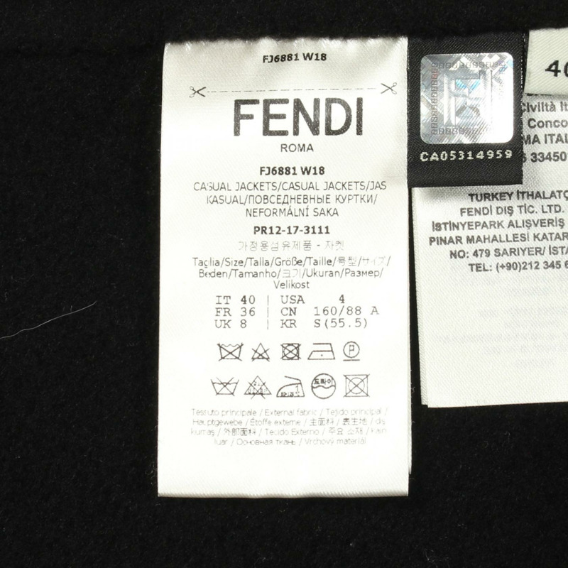 FENDI 披肩 其他外套 羊絨 黑色 二手 女款-3