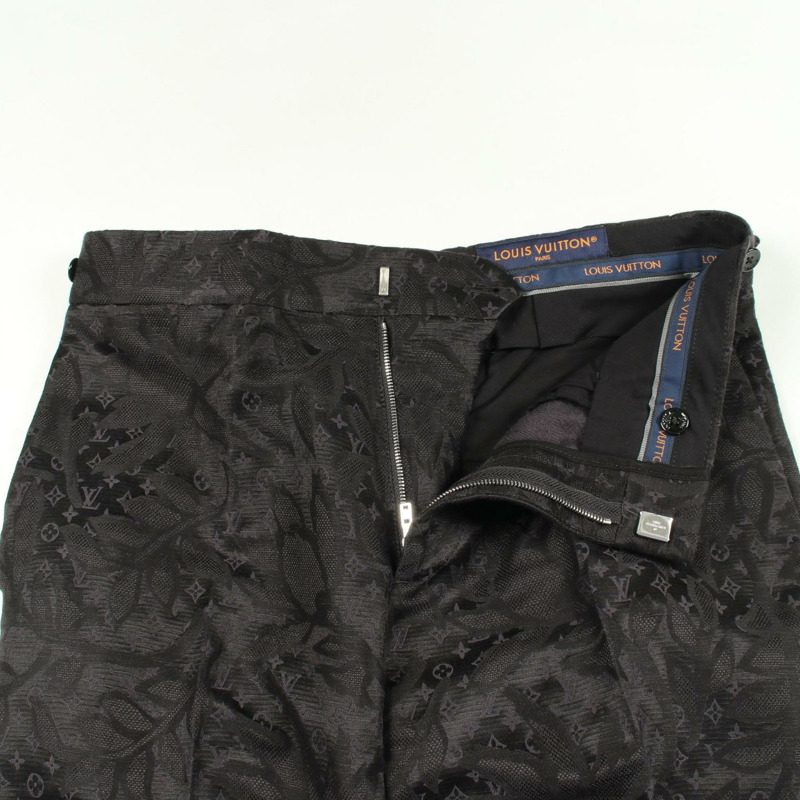 路易威登 Monogram 全幅圖案西裝 RM241F ZD0 HQF J4E 棉絲混紡 黑色 海軍藍 二手 男士-6
