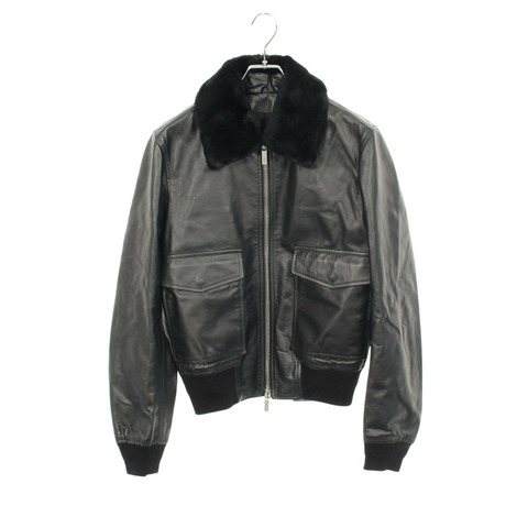 Dior 拉鍊皮褲 013L408A0384 Taurillon Clemence 黑色皮革 二手男款