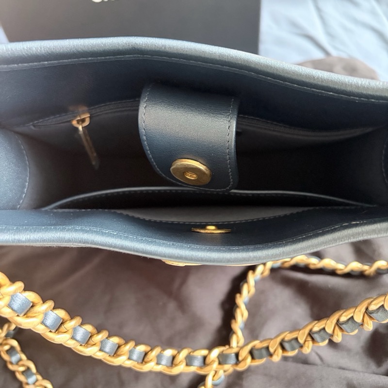 Chanel 24s 牛仔 hobo bag 復古金鏈-3