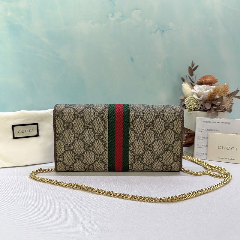 GUCCI Ophidia GG帆布翻蓋WOC鏈包-1