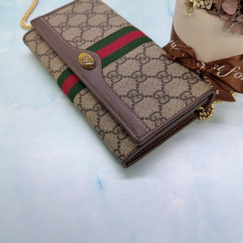 GUCCI Ophidia GG帆布翻蓋WOC鏈包-7