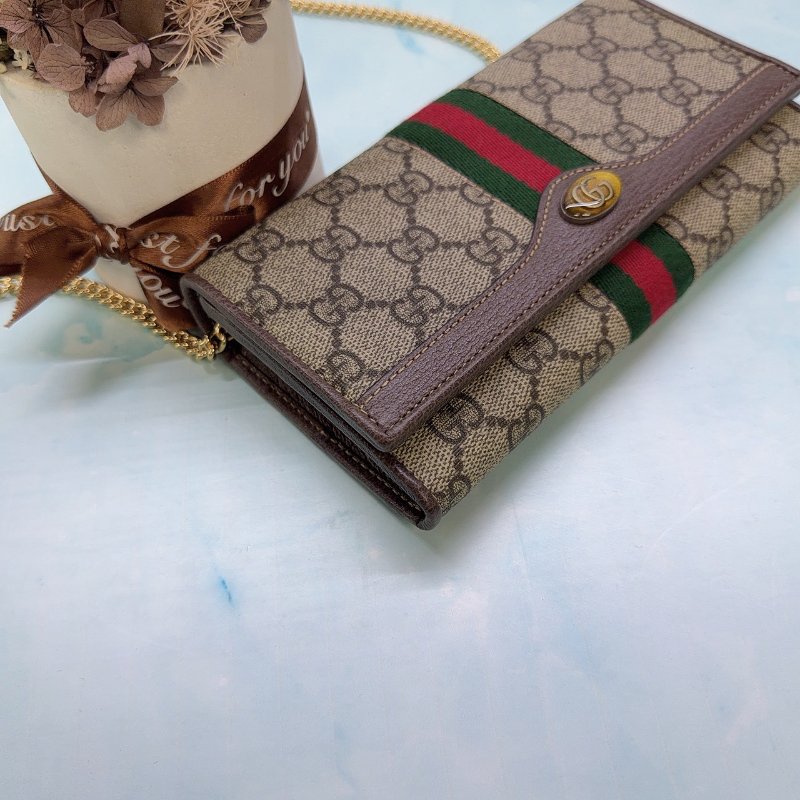 GUCCI Ophidia GG帆布翻蓋WOC鏈包-8