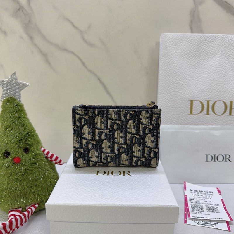 DIOR 30 Montaigne Dahlia帆布兩折短夾-1