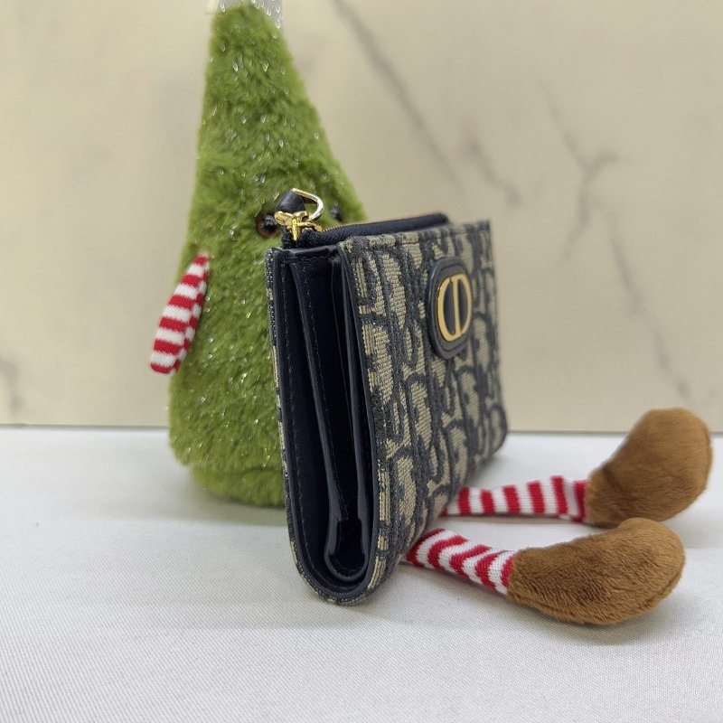 DIOR 30 Montaigne Dahlia帆布兩折短夾-3