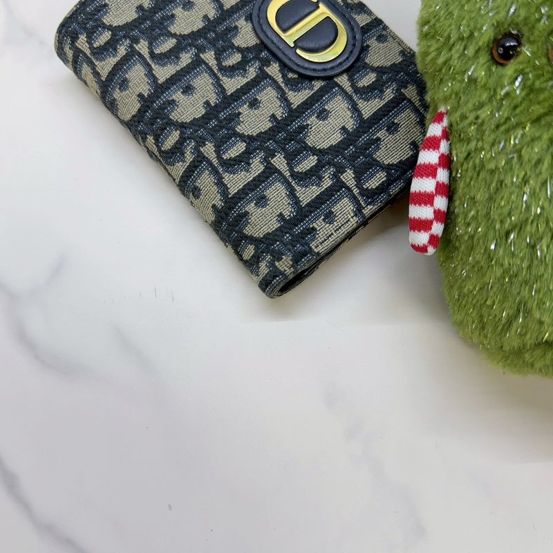 DIOR 30 Montaigne Dahlia帆布兩折短夾-8