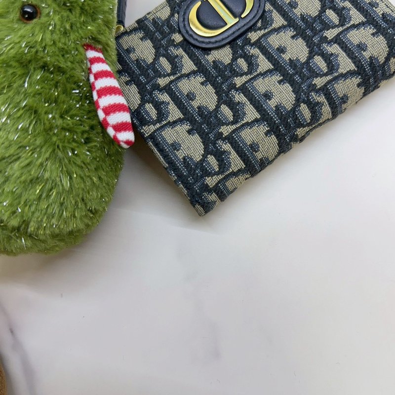 DIOR 30 Montaigne Dahlia帆布兩折短夾-9