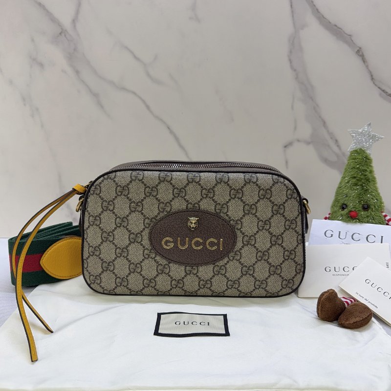 GUCCI GG Supreme帆布虎頭相機包-0