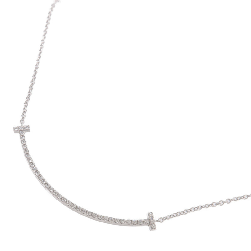 TIFFANY＆CO 18K白金T Smile Small鑽石項鍊-2