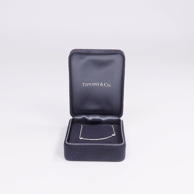 TIFFANY＆CO 18K白金T Smile Small鑽石項鍊-8