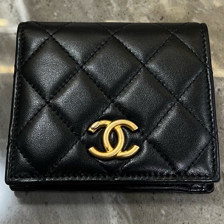 CHANEL 香奈兒 黑金錢包 31開 附件身份卡-0