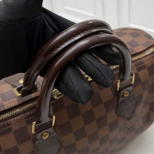 路易威登/Louis Vuitton Speedy30老花棕棋盤格-5