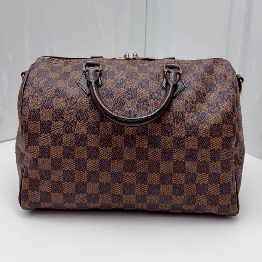 路易威登/Louis Vuitton Speedy30老花棕棋盤格-6