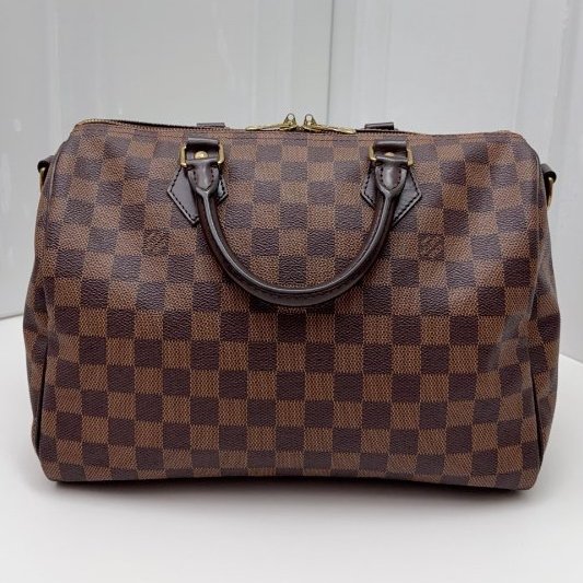 路易威登/Louis Vuitton Speedy30老花棕棋盤格-7