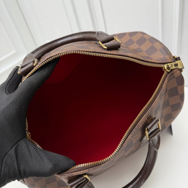路易威登/Louis Vuitton Speedy30老花棕棋盤格-9