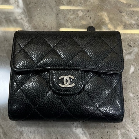 CHANEL 香奈兒 黑金荔枝牛魚子醬錢包 31開 只有單品
