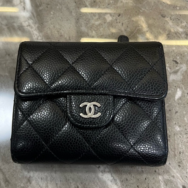 CHANEL 香奈兒 黑金荔枝牛魚子醬錢包 31開 只有單品-0