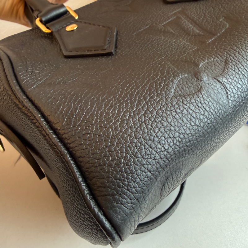 lv speedy20黑壓紋全真皮-5