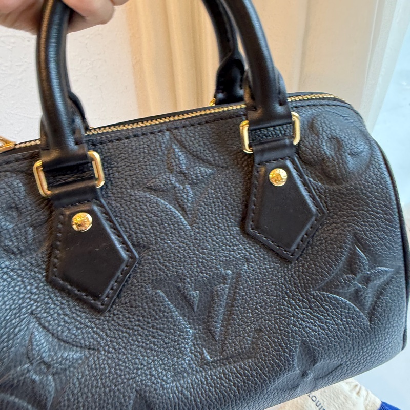 lv speedy20黑壓紋全真皮-6