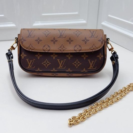 芯片款 路易威登/Louis Vuitton 拼色ivy老花腋下包-0