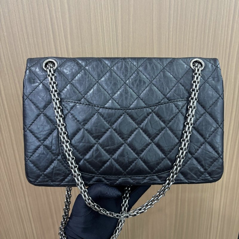 閒置新 香奈兒/Chanel 黑銀2.55中號鏈條包-1