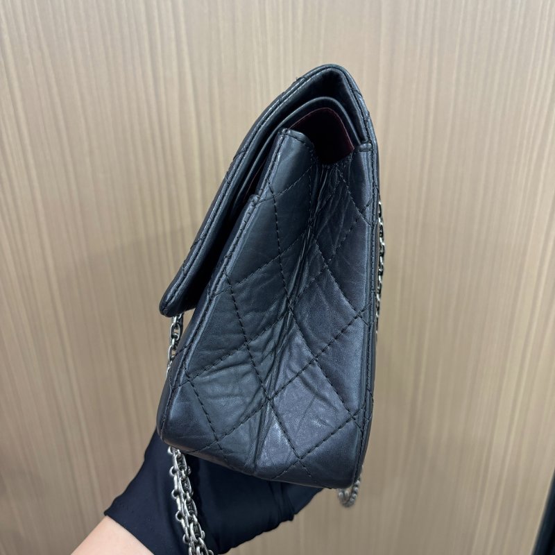 閒置新 香奈兒/Chanel 黑銀2.55中號鏈條包-2
