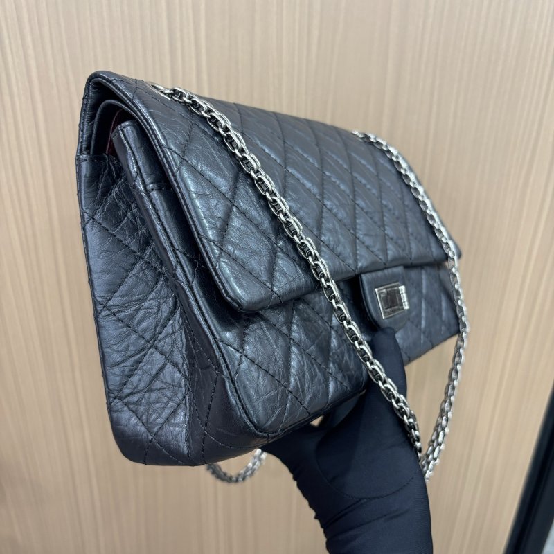 閒置新 香奈兒/Chanel 黑銀2.55中號鏈條包-3