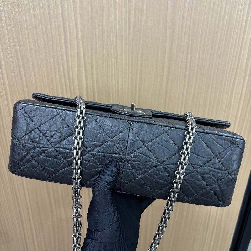 閒置新 香奈兒/Chanel 黑銀2.55中號鏈條包-4