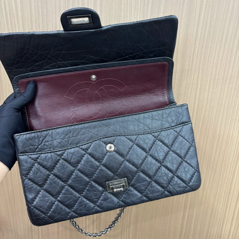 閒置新 香奈兒/Chanel 黑銀2.55中號鏈條包-8