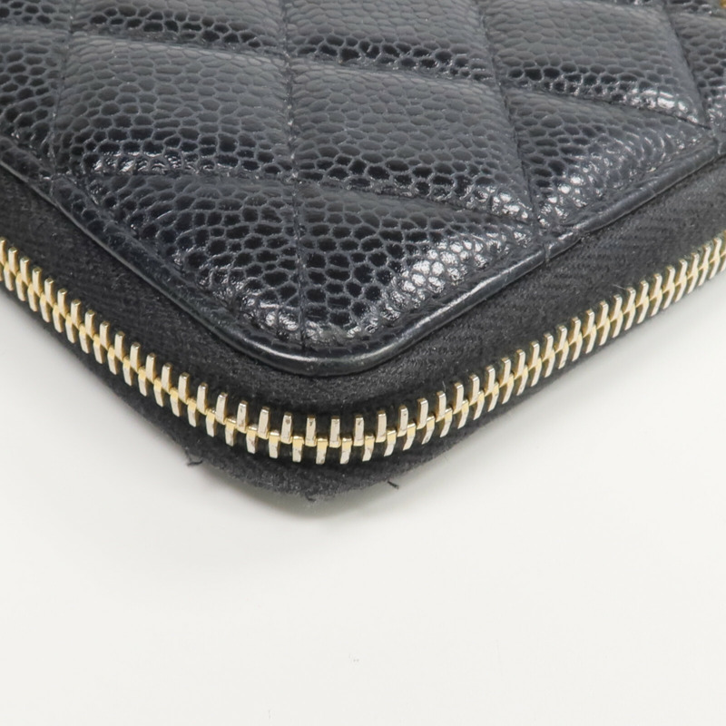 CHANEL 牛皮皮革Zipper Long Wallet長錢包-10