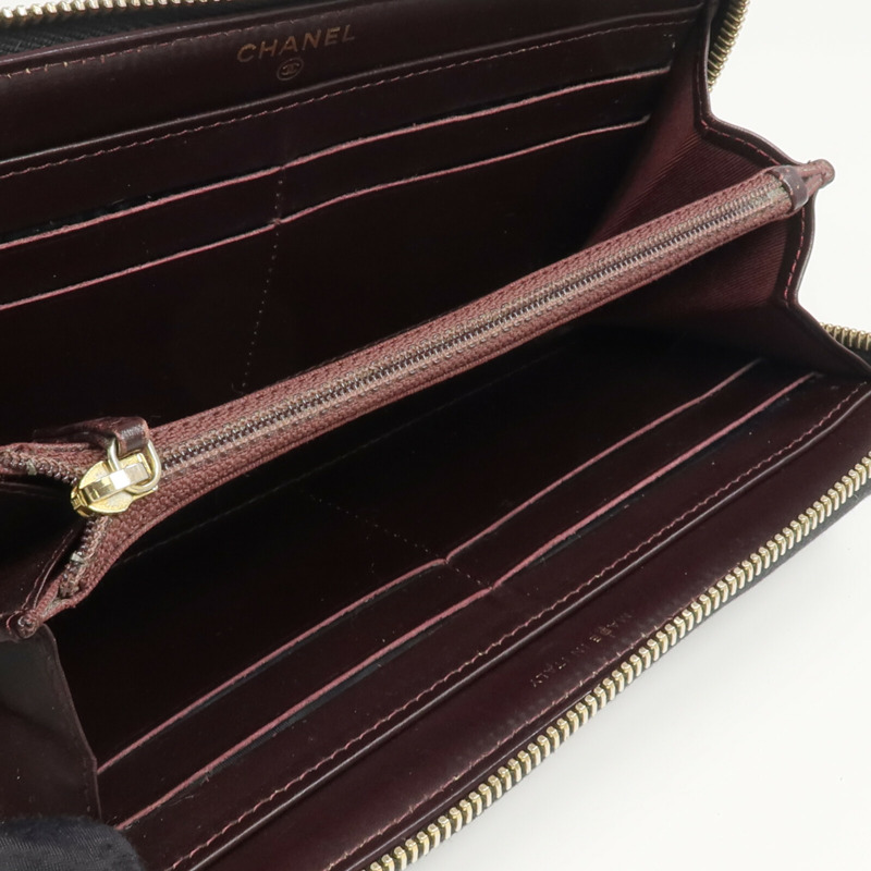 CHANEL 牛皮皮革Zipper Long Wallet長錢包-12