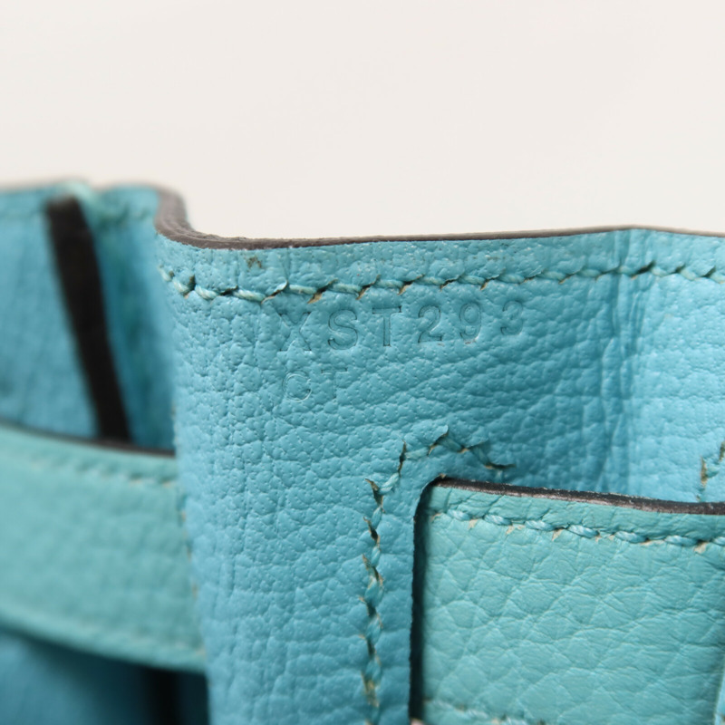 HERMES Togo皮革Kelly 28手挽肩背兩用袋Bleu Atoll-6