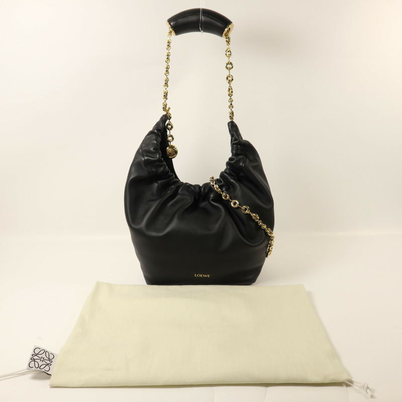 LOEWE 羊皮皮革Small Squeeze Bag鏈帶肩背袋-10