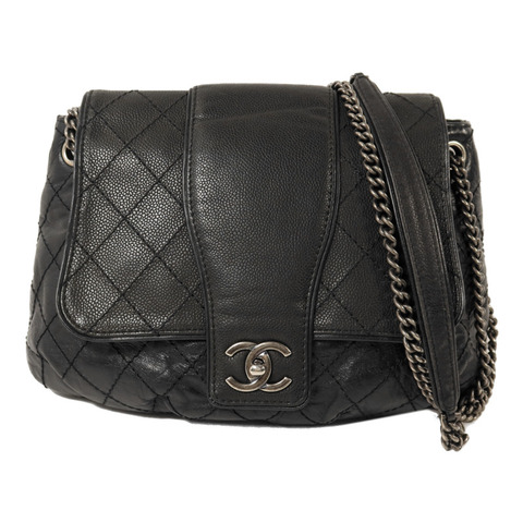 CHANEL 牛皮皮革Bubble Graphic Messenger Bag鏈帶肩背袋