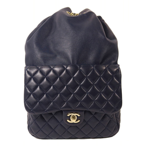 CHANEL 羊皮皮革Backpack鏈帶背包