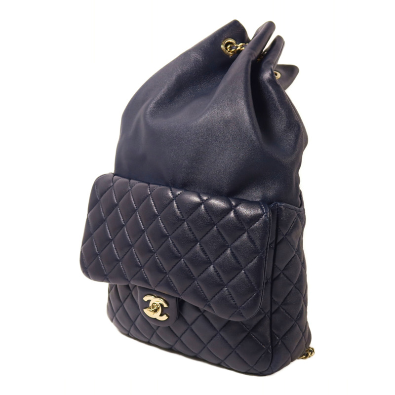 CHANEL 羊皮皮革Backpack鏈帶背包-2