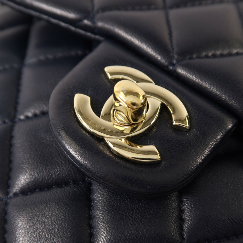 CHANEL 羊皮皮革Backpack鏈帶背包-10