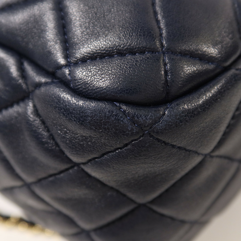 CHANEL 羊皮皮革Backpack鏈帶背包-11