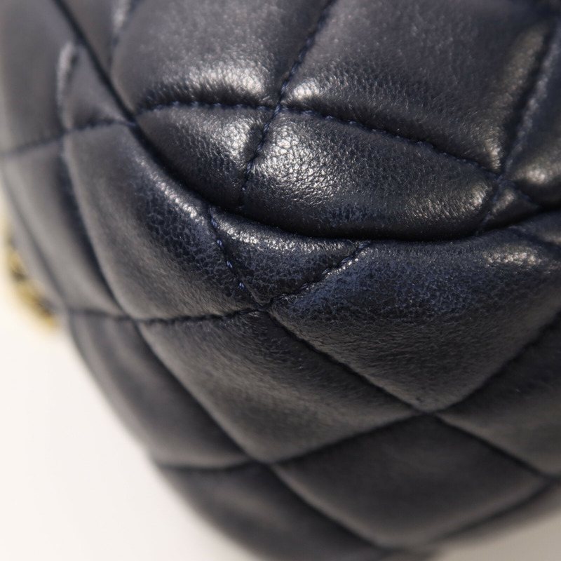 CHANEL 羊皮皮革Backpack鏈帶背包-12