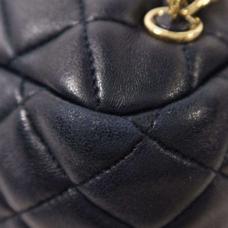 CHANEL 羊皮皮革Backpack鏈帶背包-13